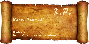 Kain Paszkál névjegykártya
